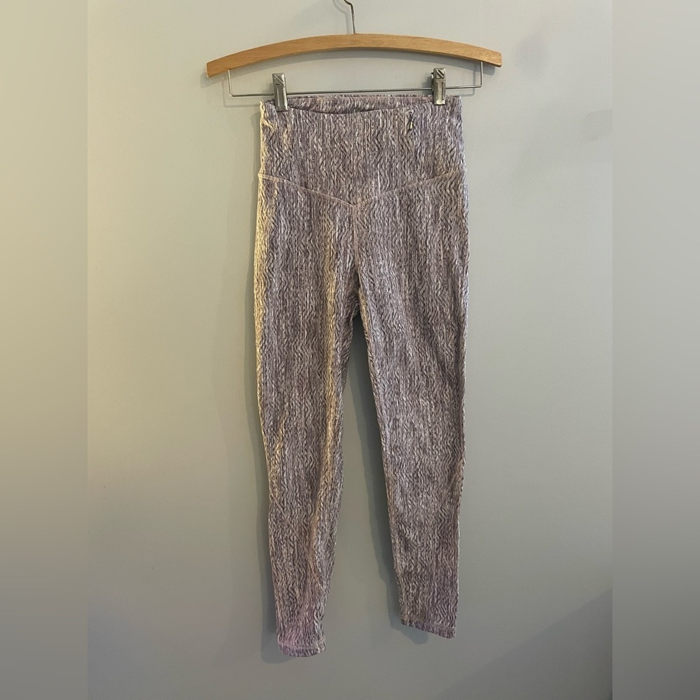 CALIA by Carrie Underwood Pink and Brown Leggings with Waistband Zipper Pocket